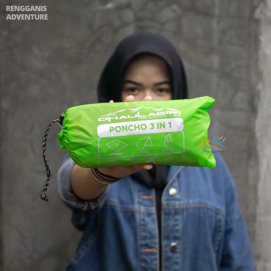 Poncho DHAULAGIRI 3 IN 1 Jas Hujan Kelelawar Ponco Multifungsi Bivak Waterproof