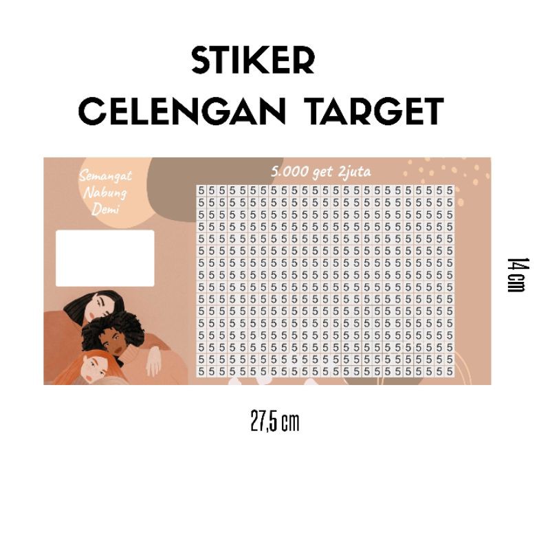 Sticker Celengan Target / stiker celengan aestetic