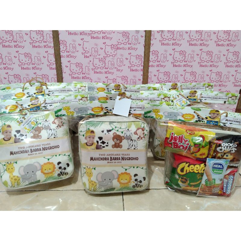 souvenir ultah tas custom / paket ultah anak/bingkisan birthday