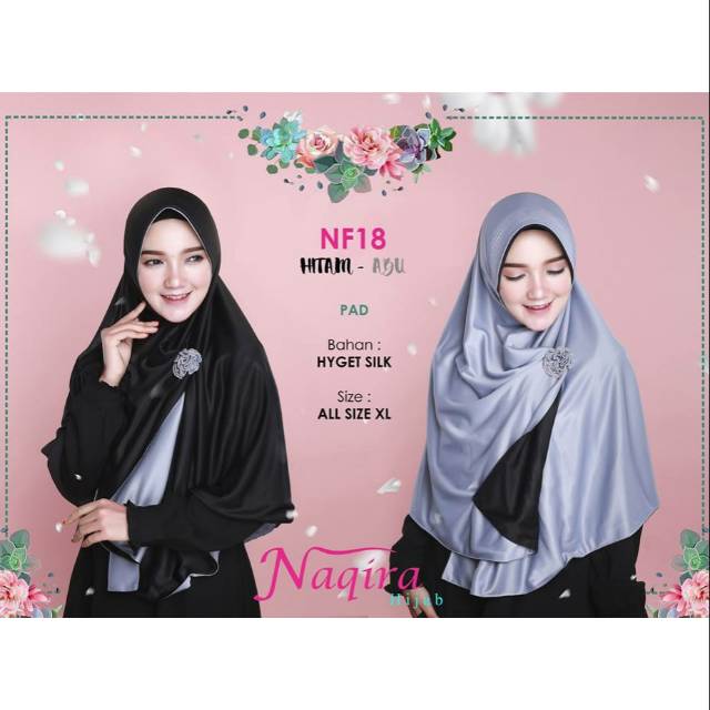 Naqira Hijab NF18 (Hitam-Abu)