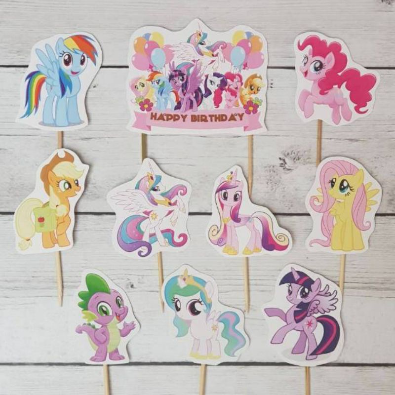 [READY] CAKE TOPPER MY LITTLE PONY | LITTLE PONY | CAKE TOPPER | PERLENGKAPAN ULANG TAHUN | CAKE TOP