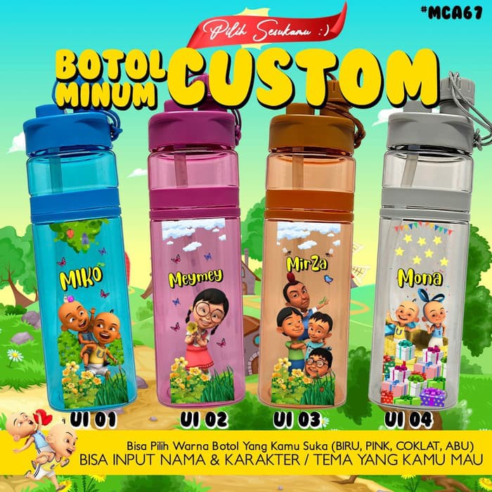 Botol Minum Custom Anak tema UPIN IPIN