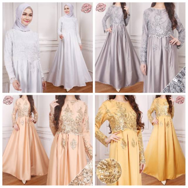 GAMIS BORDIR Maxi arabia GAMIS MUSLIM KEKINIAN BAJU MUSLIM MURAH GAMIS SATIN