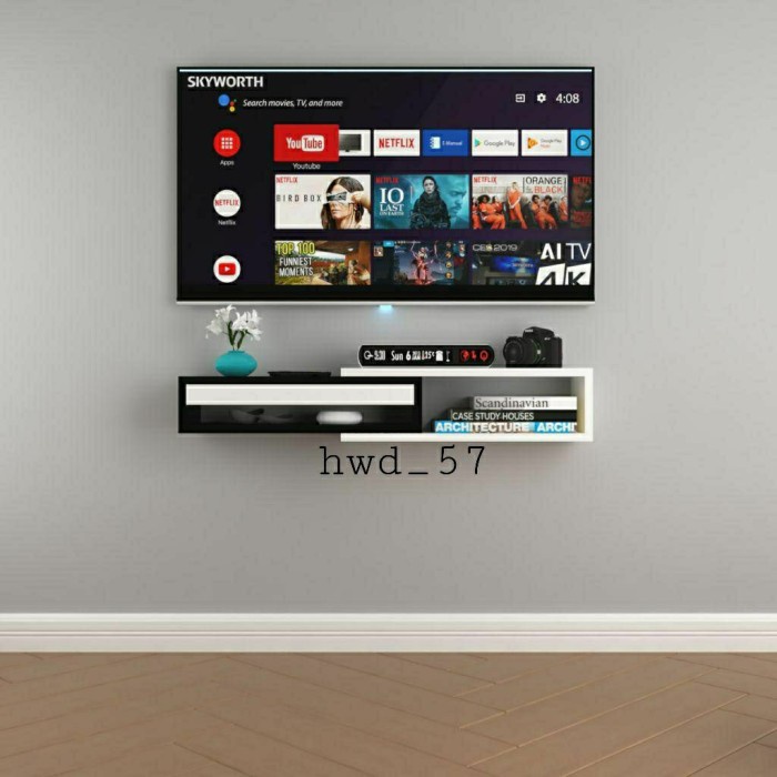 Hiasan Meja - Rak Dinding Minimalis Meja Tv Gantung Ambalan Kayu Hiasan Dinding