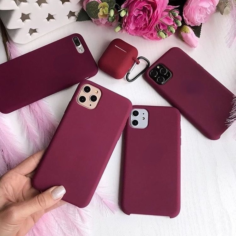 Case Bahan Silikon Warna Violet Untuk iP 13pro max 12 pro max 11 iP 7Plus 8 IPX XR XS max 11 pro max