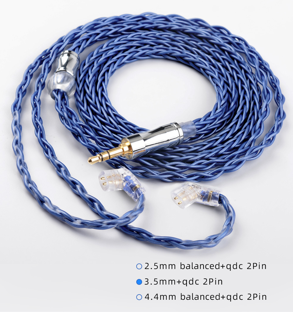 Nicehck Kabel Earphone Pengganti 8 Core 6n Litz Occ 3.5 / 2.5 / 4.4mm Mmcx / Qdc / 0.78mm 2pin Mk-10 St-3