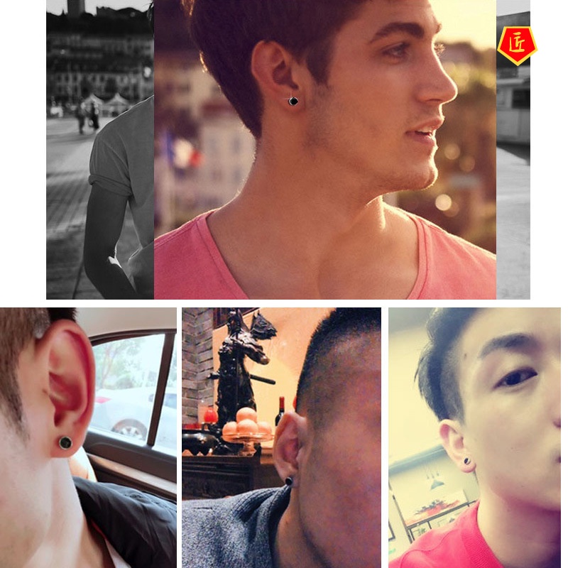 [Ready Stock]Men's Personalized Single Ear Studs Simple Domineering