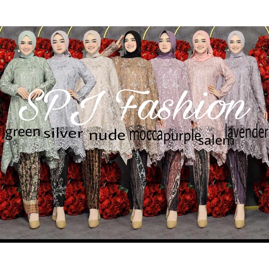 GRAND DESAIN SET TUNIK MAURI/MODERN STELAN TUNIK TERVIRAL/STELAN PESTA/STELAN LAMARAN/STELAN KONDANGAN/STELAN WISUDA/STELAN TUNIK MODERN BY SPJ_FASHION/TRENDY MODEL KEBAYA BEST SELLER