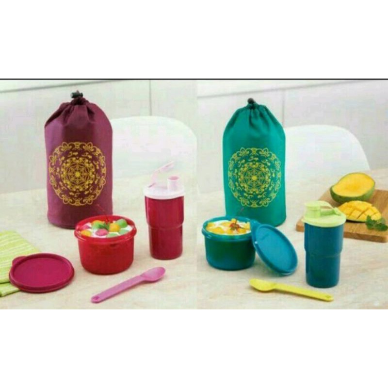 ramadhan set tupperware / ramadhan set maroon / kotak bekal makan anak dewasa / ramadhan set green t