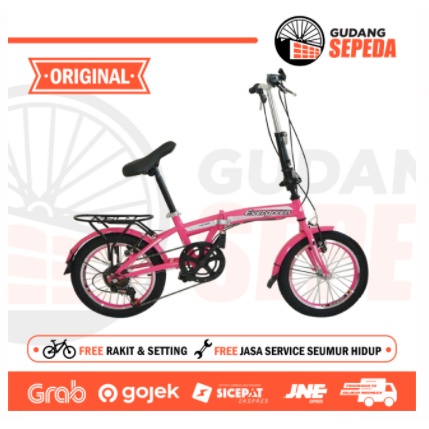 Khusus Exspedisi Sepeda Lipat murah Evergreen 16 1 & 7 speed Termurah Original Taiwan single speed SNI-1