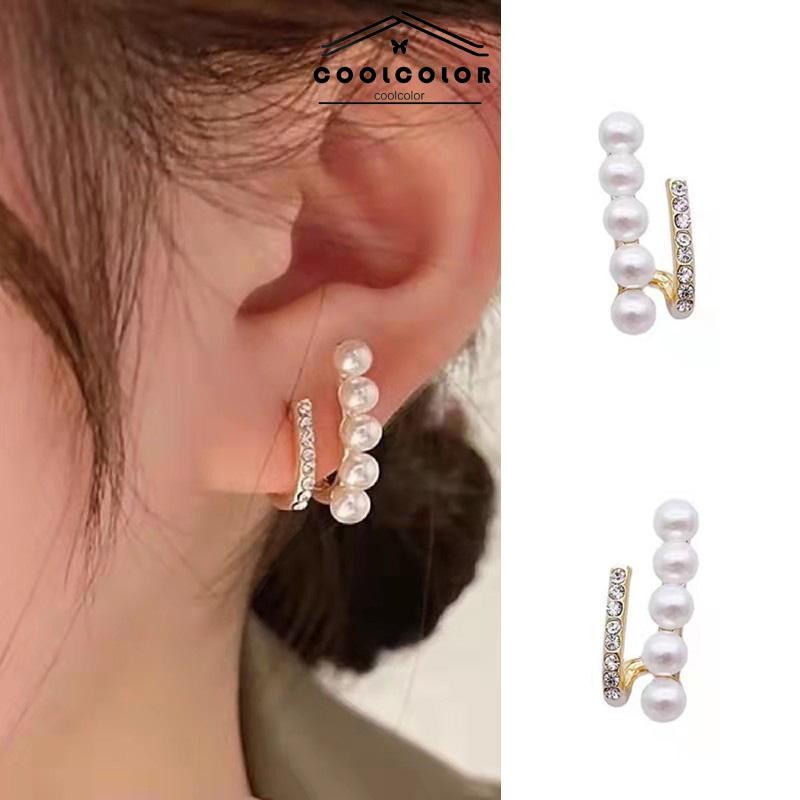 COD ❤️1 Sepasang Anting-anting mutiara perak S925 Anti karat Anti retro temperamen kelas atas Fashion Murah Impor Aksesoris