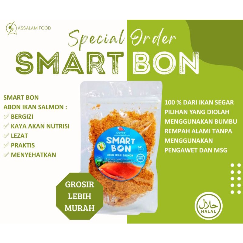 

SMART BON Abon Ikan Salmon 100% Asli Tanpa Campuran Tanpa Pengawet 25 Gram