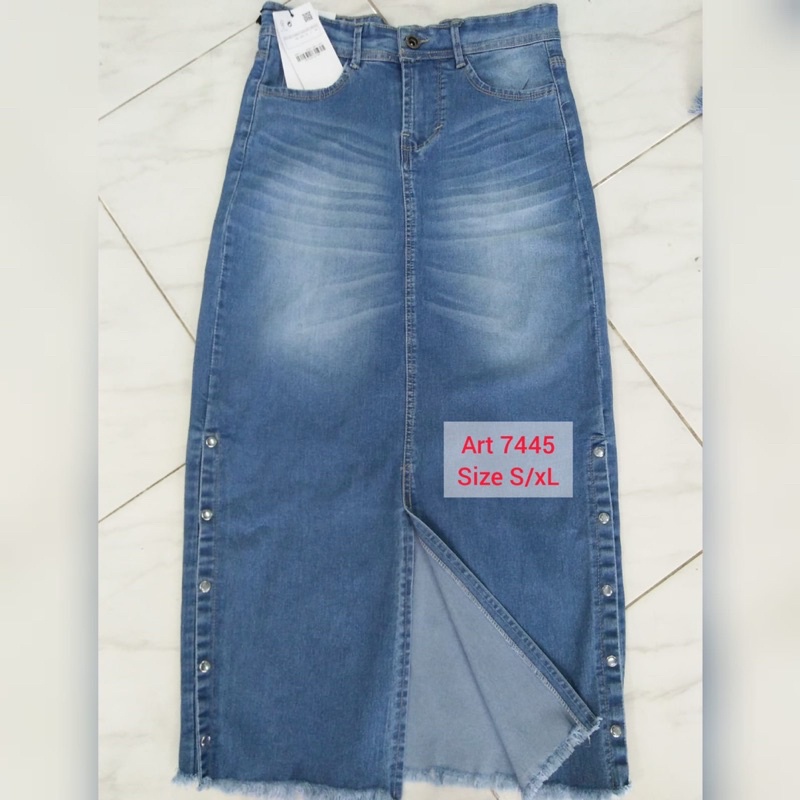 ROK JEANS WANITA / VJ JEANS IMPORT CEWE KANCING PINGGIR