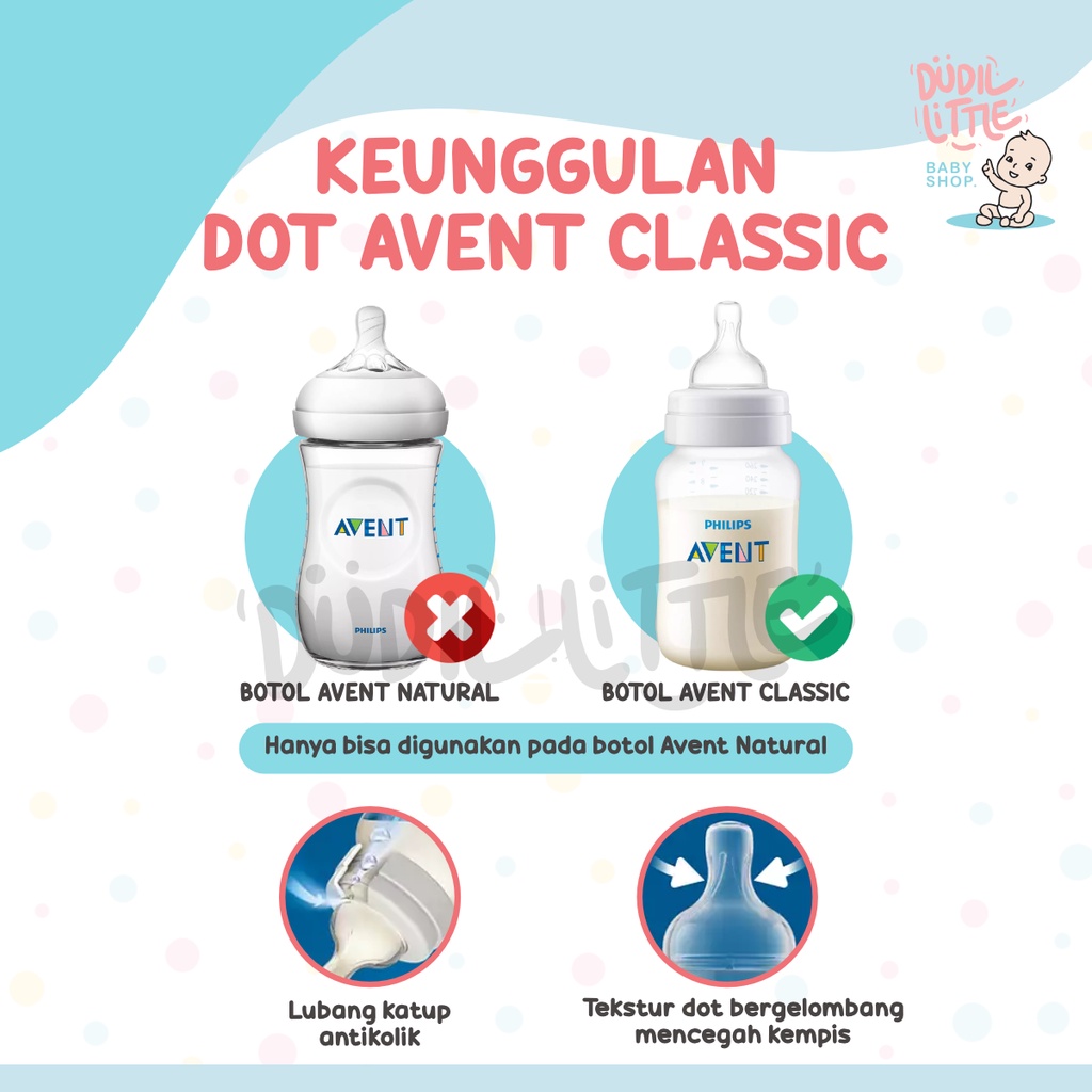 DOT UNTUK PHILIPS AVENT CLASSIC FEEDING NIPPLE OEM / DOT AVENT / DOT AVENT CLASSIC IMPORT