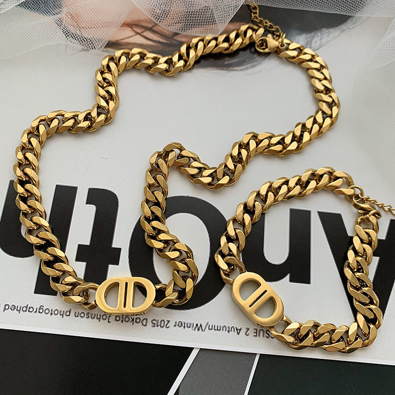 Fashion Korean Kalung 18K Emas Asli Titanium Anti Karat Kalung Hadiah Liburan Terbaik 327S1#