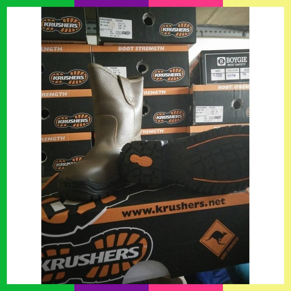 Jual Safety Shoes Krusher Texas Black/Brown Shopee Indonesia