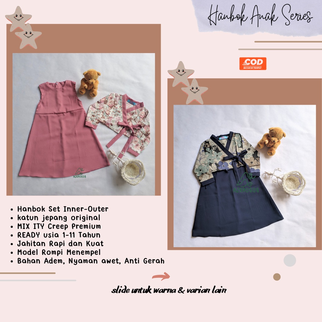 Hanbok Anak Katun Jepang Ori dan Ity Crepe Premium