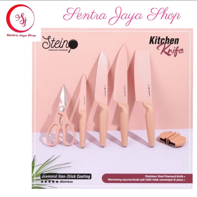 Stein Steincookware Pisau Diamond Knives Set 6 in 1 Pisau Dapur