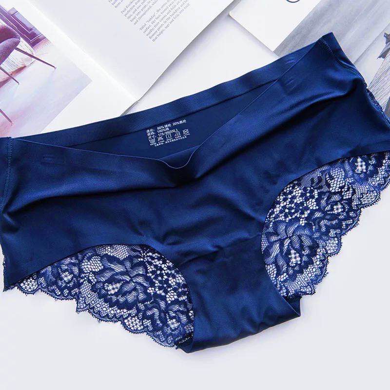 [COD] Celana Dalam Renda Brief Seamless Ice Silk Lace Underwear Sexy Panties Untuk Wanita