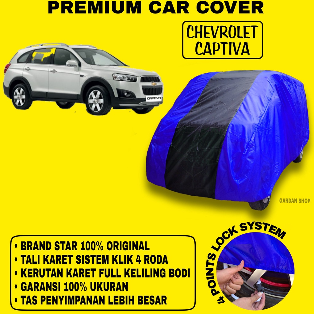 Body Cover CHEVROLET CAPTIVA BIRU HITAM Penutup Bodi Mobil Chevrolet Captiva Waterproof PREMIUM