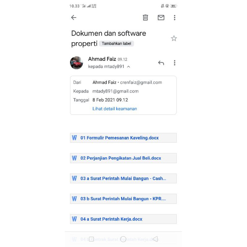 Dokumen Properti Sofware properti dokumen developer dikirim dengan Wa atau Email