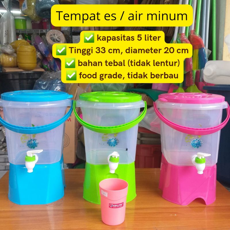 Jual Water Dispenser 5 Liter Galon Kran Toples Barrel Tempat Air Dengan Kran Tempat Es 1397