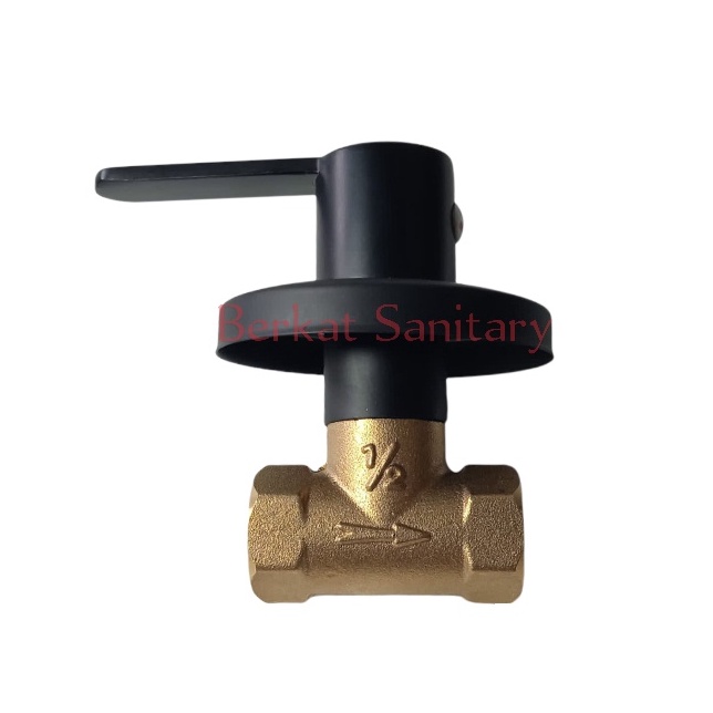 Stop Kran Tanam Wall Shower Kran BLACK Kran Kuningan 1/2 inch / Stop Kran Black