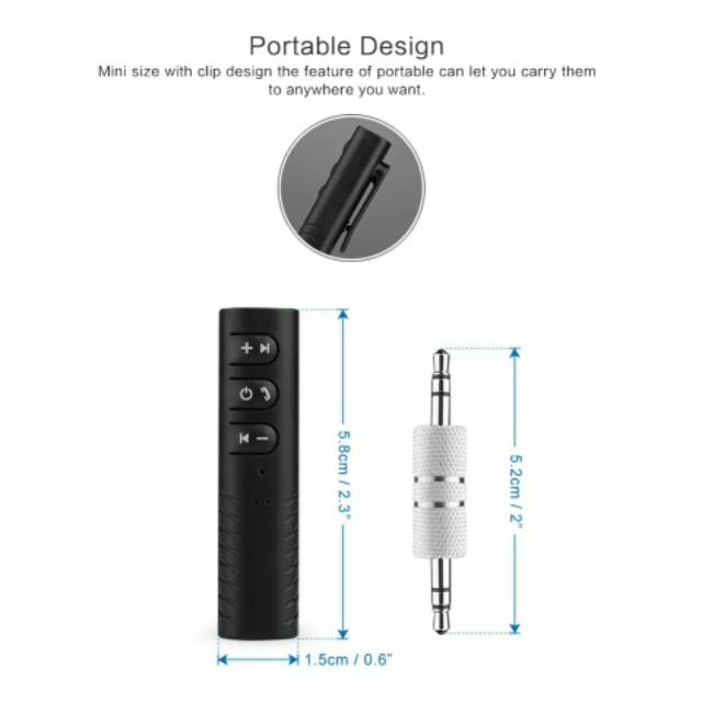 Car Kit Bluetooth Music Audio Receiver Aux 3.5 mm - Bluetooth Receiver Headset Mobil [JP]