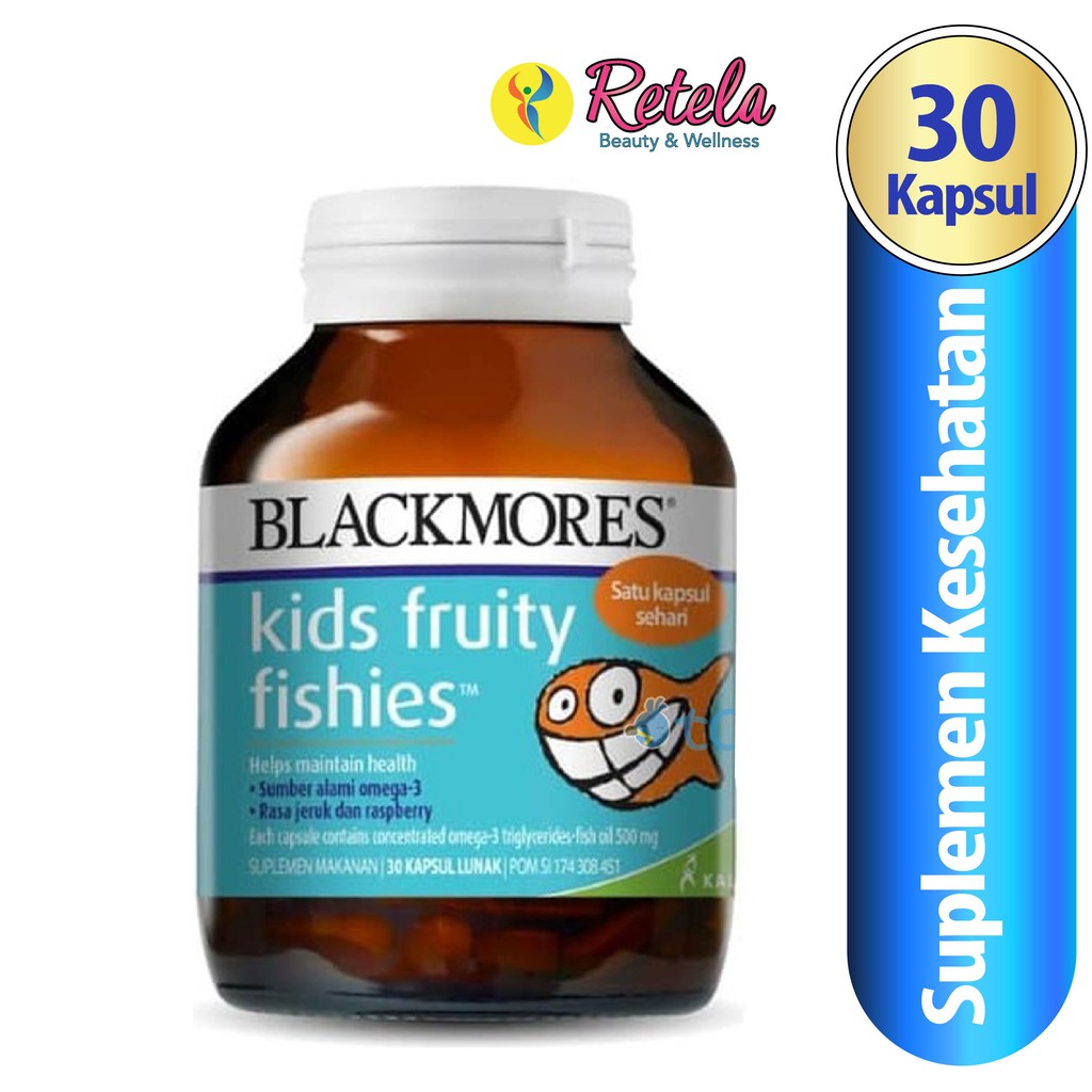 BLACKMORES KIDS FRUITY FISHIES 30 KAPSUL / SUPLEMEN ANAK / PERKEMBANGAN