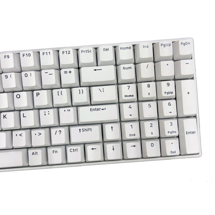 ALCHA KEYCAPS BLACK ON WHITE BOW PBT DOUBLE SHOT OEM PROFILE KEYBOARD