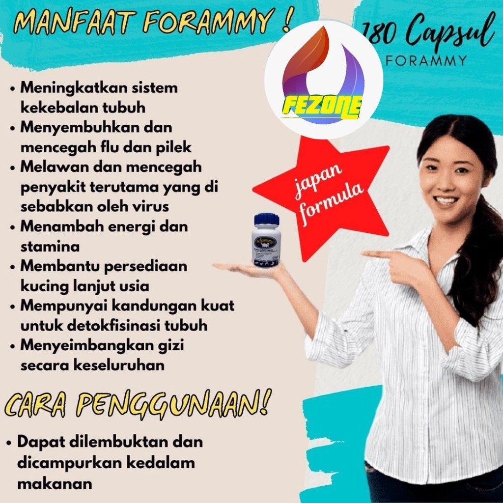 Vitamin Kucing Problem Kulit dan Kesehatan Bulu - Forammy Ecer 1 Kapsul FEZONE