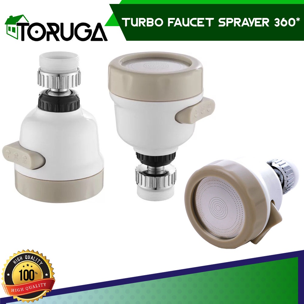 Keran Air Wastafel Cuci Tangan Buah Sayur Faucet Turbo Sprayer 360 rotasi