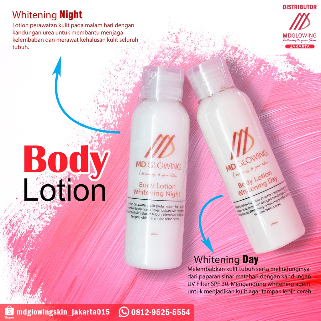 MDGLOWING Paket Body Lotion Day & NIght By MD Glowing The new MD Glowing Distributor Resmi MD GLOWIN