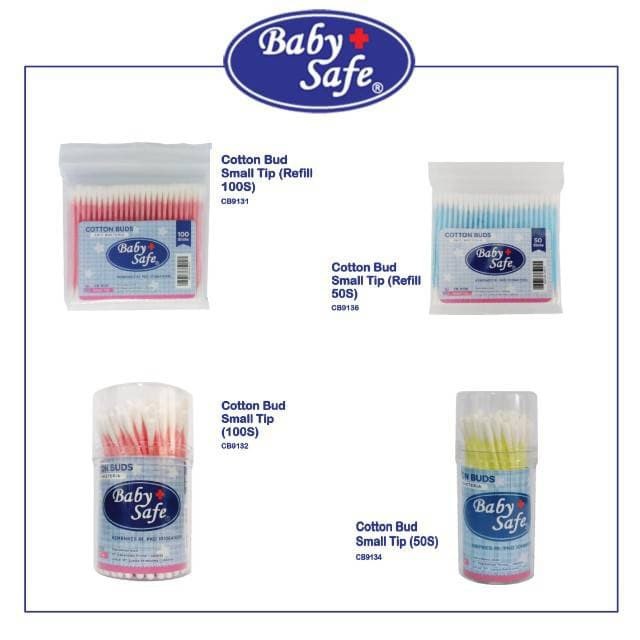 Baby Safe Cotton Bud 100 Sticks Small Tip Anti Bacteria Refill