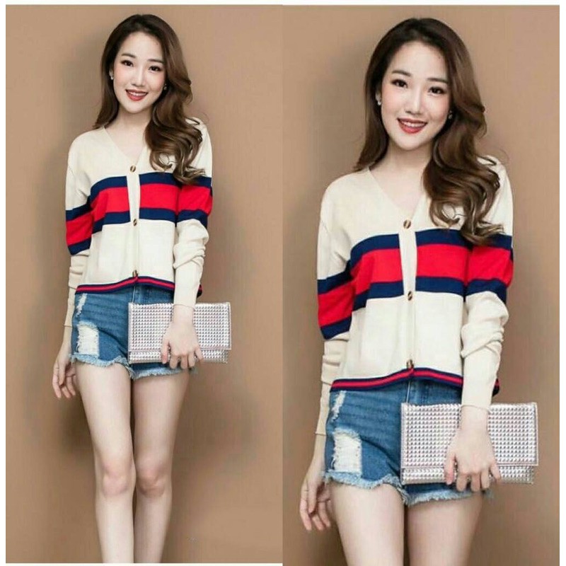 Atasan cardi rajut / cardigan korea / kardigan wanita