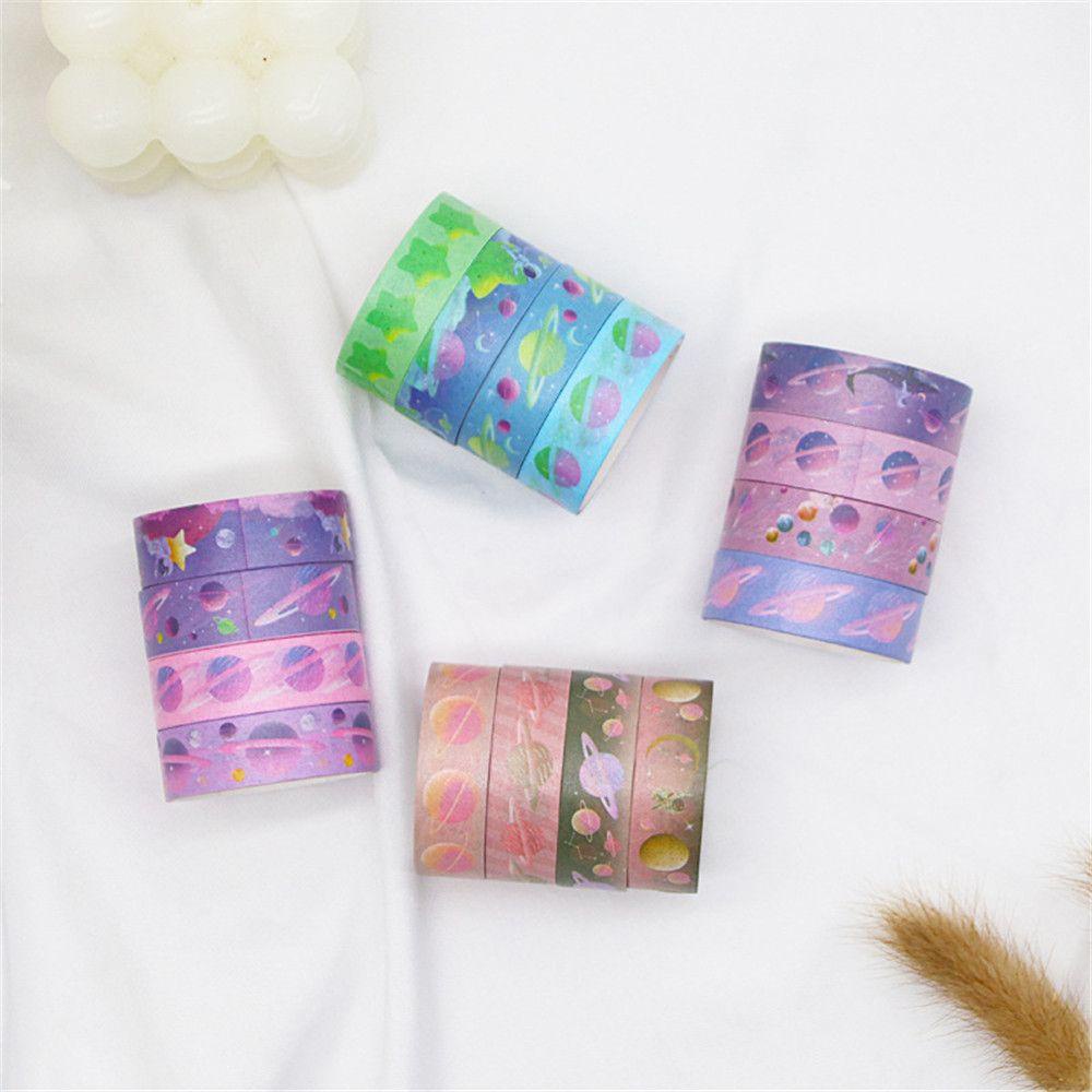 4 Roll / box Selotip Washi Motif Bunga Untuk Scrapbook