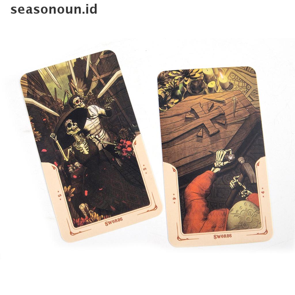 (seasonoun) 78pcs Deck Oracles Kartu Tarot Ramalan Misterius Santa Muerte