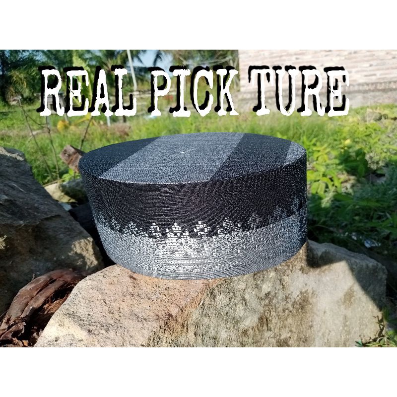 PECI SONGKET WARNA HITAM ABU EMAS PRIA AKAD SONGKOK SHOLAT SONGKO KOPIA KOPYA TOPI LOBE ZUBAIR TENUN