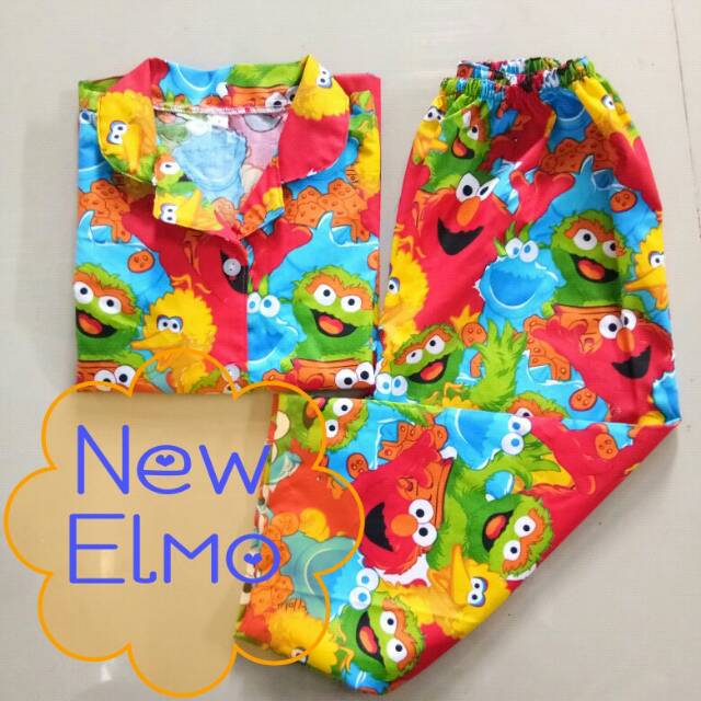 Elmo / piyama katun / piyama anak / piyama dewasa couple