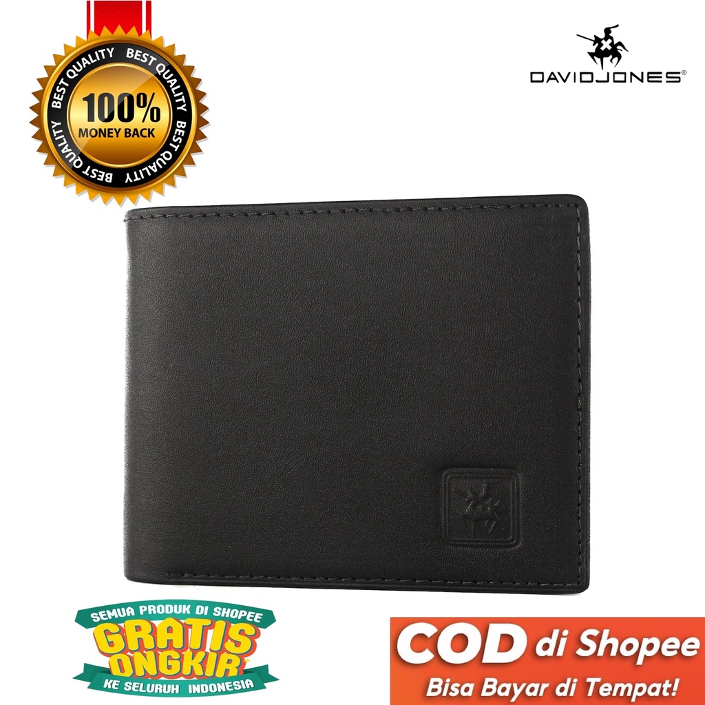 TOKOKOE - Dompet Pria model Tidur bahan Kulit Premium Dompet Lipat - David Jones 5211 Black