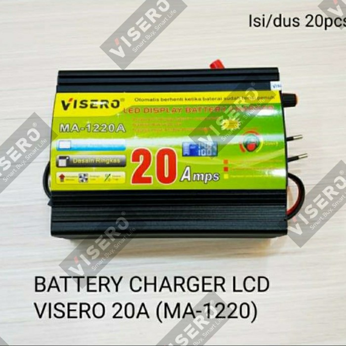 Battery Charger / Charger Aki 12V 20A LCD Visero (MA-1220A)