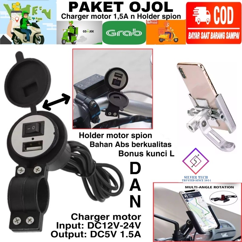 Silvertech Holder motor - phone holder motor - stand holder motor - holder hp - paket gojek