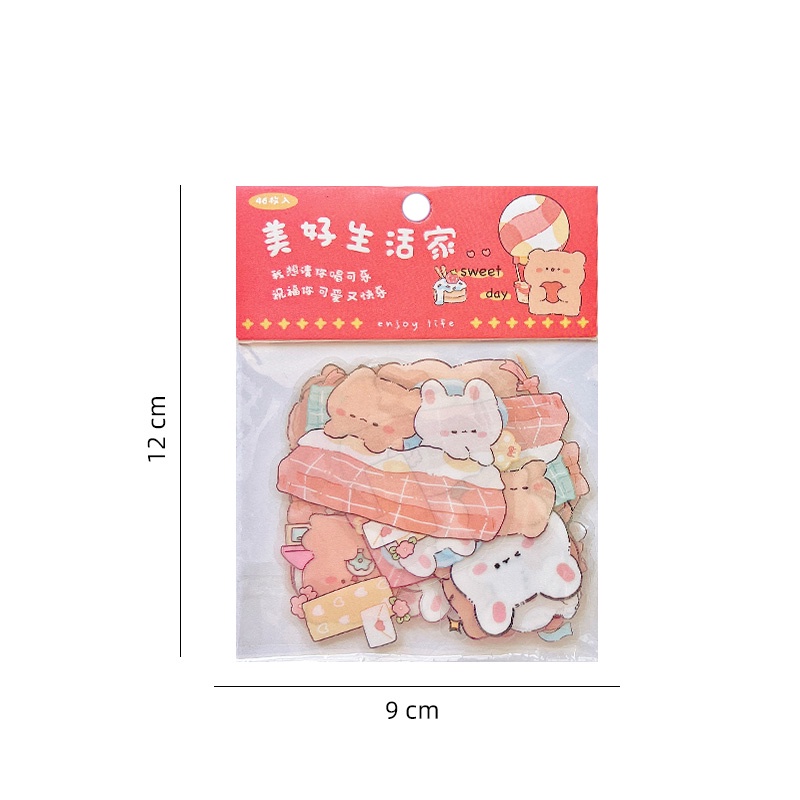 46pcs Stiker Motif Kartun Hewan Peliharaan Untuk Dekorasi