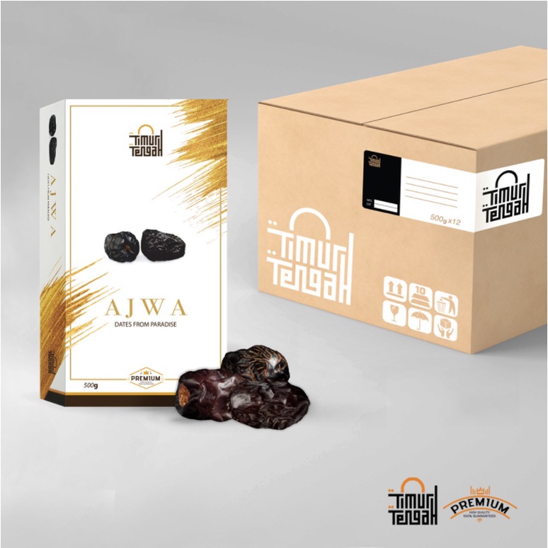 

Timur Tengah Kurma Ajwa 12 pcs 500gr Premium Original High Quality