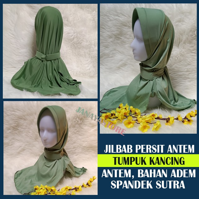 Jilbab Persit Antem Tumpuk Garis 2 Polos Jilbab PSK Persit Antem Anti Tembem