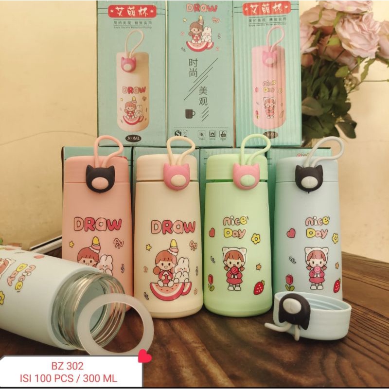 botol minum anak lucu draw 300ml