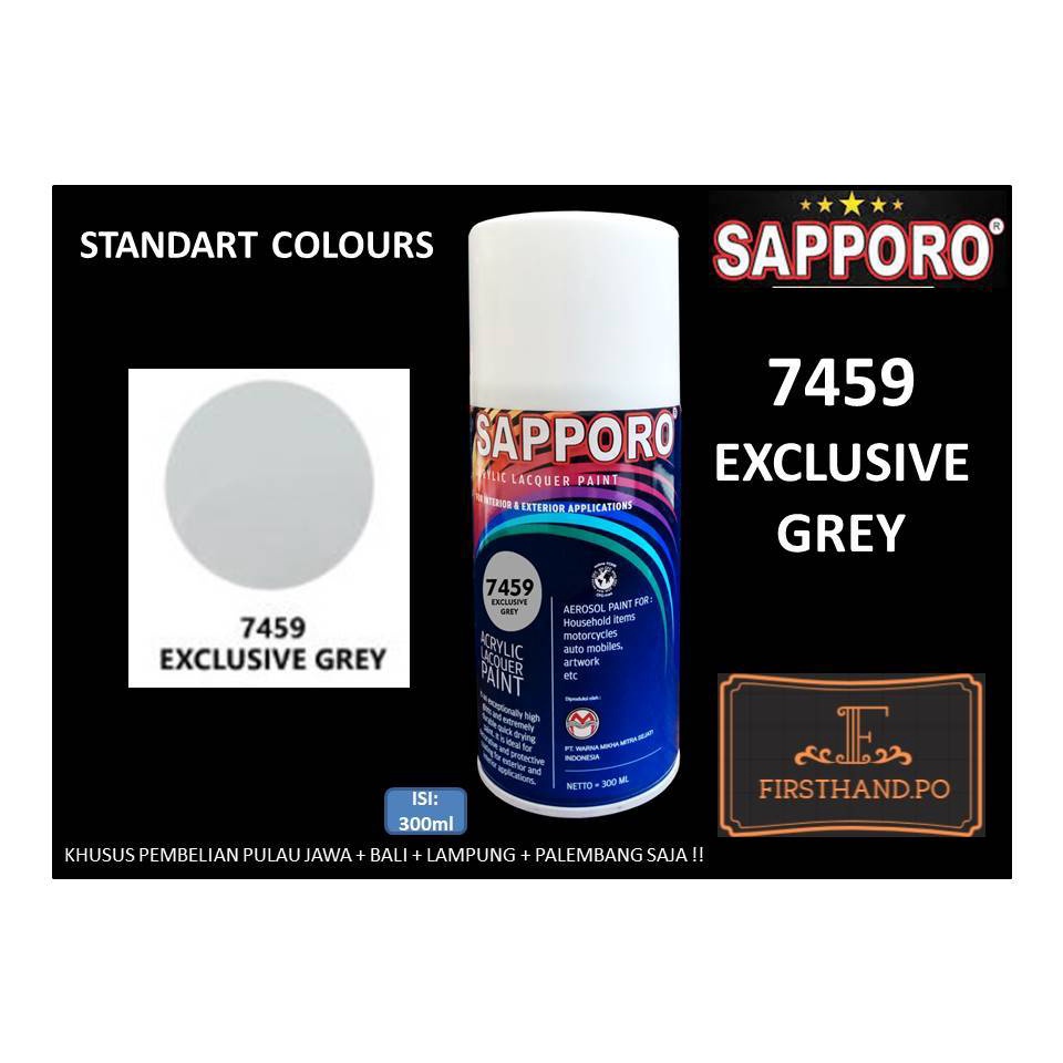 Sapporo 7459 Exclusive Grey Cat Semprot Aerosol Saporo Paint Abu Muda