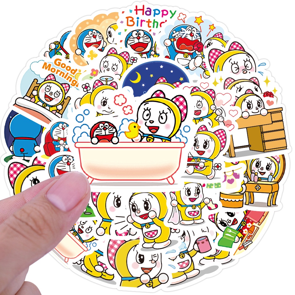 DORAEMON stiker anak kartun jurnal bahan kreatif stiker lucu phone case Cangkir air tangan Buku stik