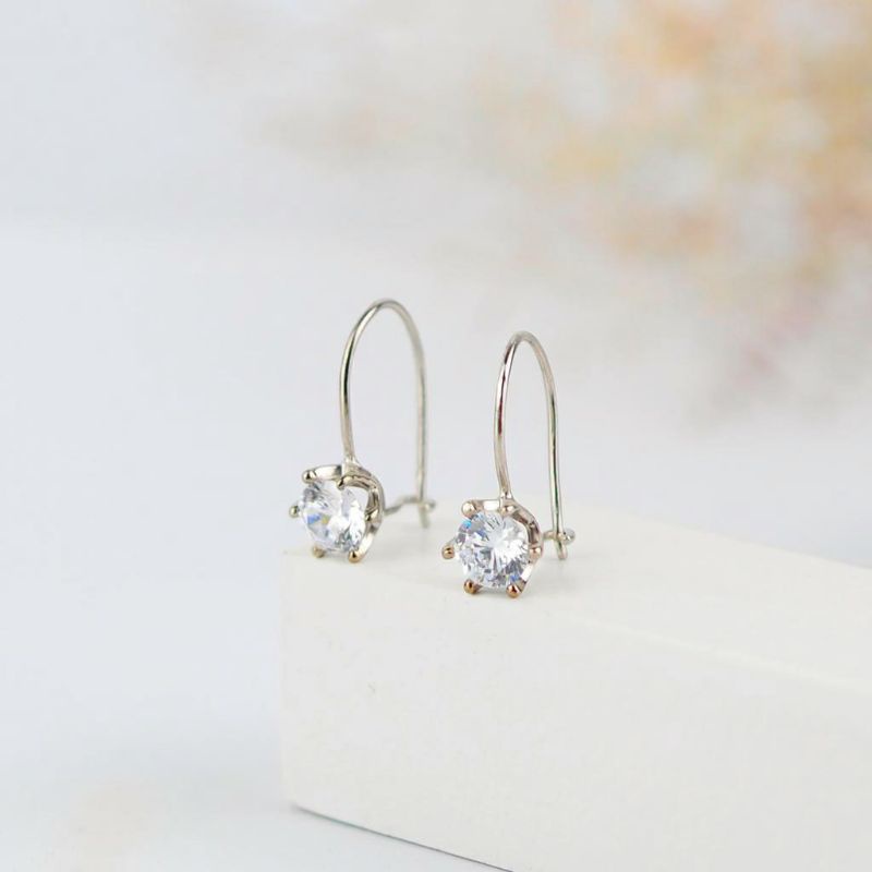 Anting Emas Kawatan Solitaire Emas Putih - Toko Emas Gadjah