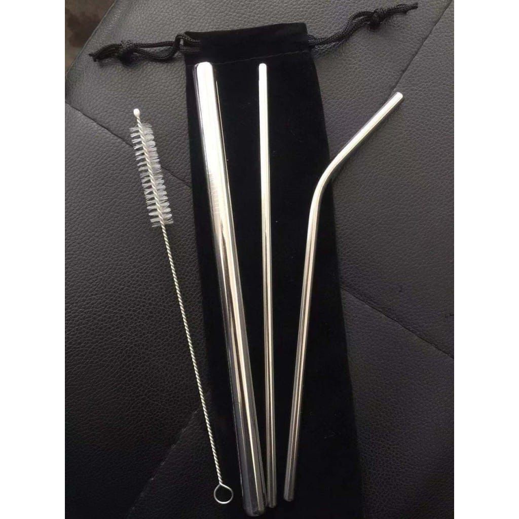 SEDOTAN STAINLESS STEEL STRAWS SEDOTAN SET SIZE BESAR